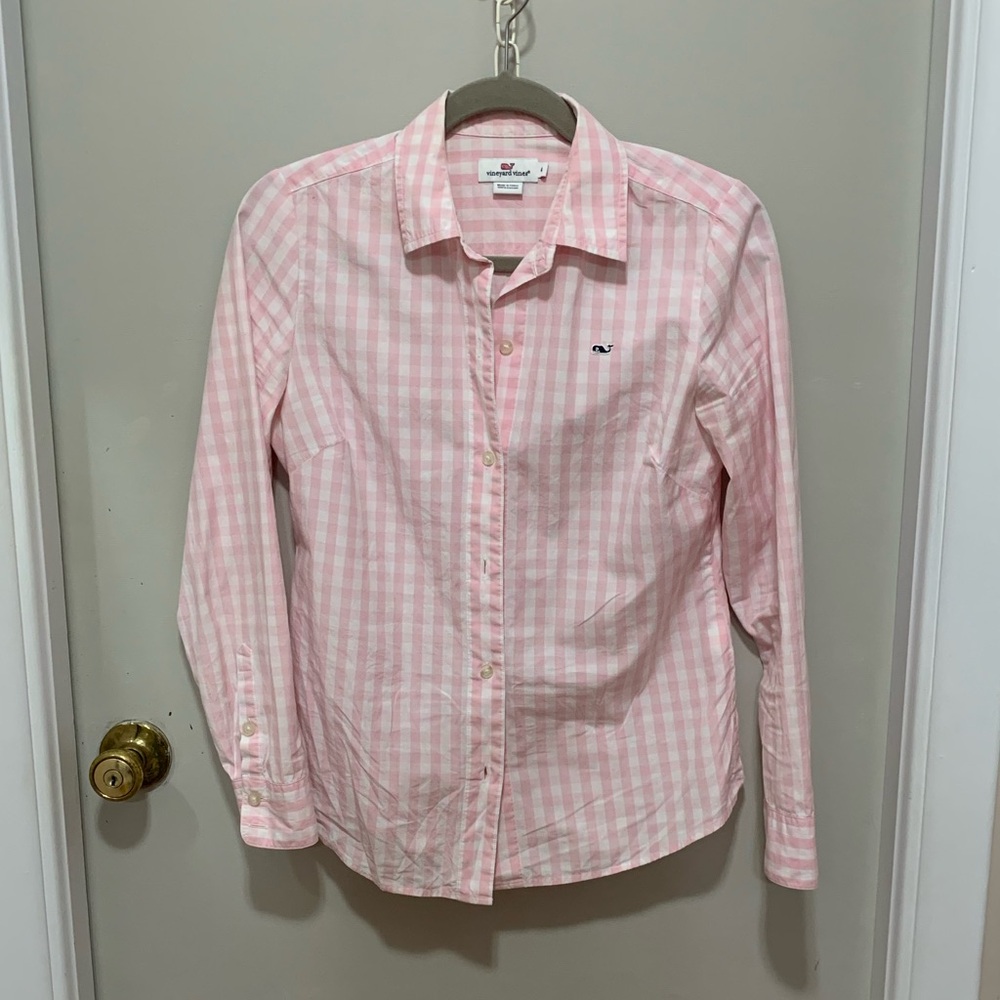 Vineyard Vines Pink Checkered Shirt
